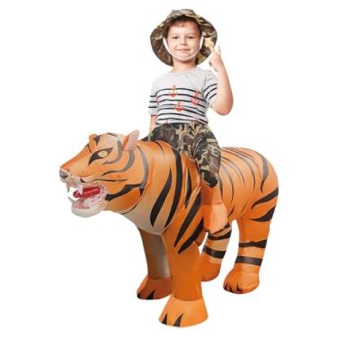 Imagem de GOOSH Inflatable Tiger Costume for Kids Halloween Costumes Boys Girls 48IN Funny Blow up Costume for Halloween Party Cosplay