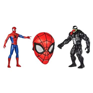Imagem de Spider-Man Maximum Venom Titan Hero Spider-Man Vs. Venom with Mask, 12-Inch-Scale Collectible Action Figure Set