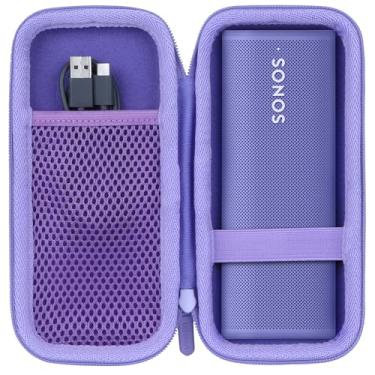 Imagem de Lebakort Capa rígida compatível com alto-falante Bluetooth portátil à prova d'água Sonos Roam 2/Sonos Roam/Sonos Roam SL (capa roxa)