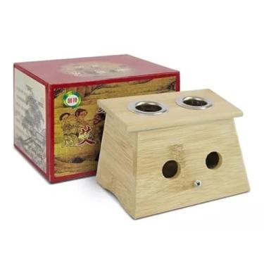 Imagem de Berço de Madeira para Moxa Bastão com 2 Furos