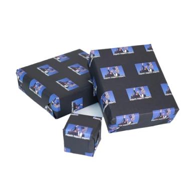 Imagem de 10 folhas Trump Fight Assassination Fist Pump You Missed Stronger Trump Survived Shot Trump 2024 Bullet Proof Shot Shooting Strong Christmas Holidays Wrapping Paper Roll for Gifts 43 cm x 69,8 cm por