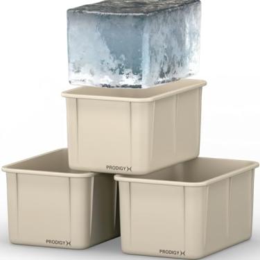 Imagem de Bandeja de gelo para banheira de gelo – Pacote com 3 – Tamanho GG – Bandejas de gelo de silicone para freezer – PRODIGYX