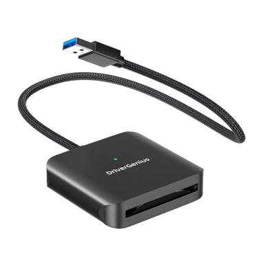 Imagem de V.TOP Leitor/gravador de cartão de memória UHS-II USB 3.0 de duas entradas para fotógrafos e videógrafos (SDXC, SDHC, Micro SD, preto)