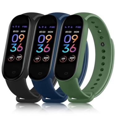 Imagem de Vancle Pacote com 3 pulseiras de substituição para Amazfit Band 5, pulseira esportiva de silicone macio compatível com acessórios Amazfit Band 5
