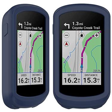 Imagem de Acadeny Capa compatível com Garmin Edge Explore 2 - amortecedor protetor de corpo inteiro | Capa protetora de silicone à prova de choque para bicicleta GPS - em azul
