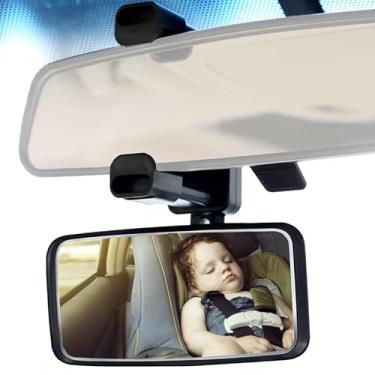 Imagem de JONMON Espelho de carro para bebê, clipe ajustável, ângulo de 360 graus, amplo HD, vidro convexo, retrovisor, banco traseiro, automotivo, retrovisor, para carro, caminhão