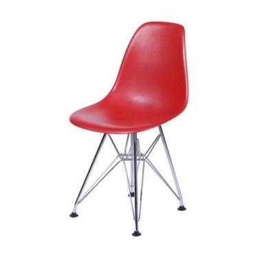 Imagem de Cadeira Boxbit Dkr Eames Base Cromada Vermelha, Vermelho, 1 unidade