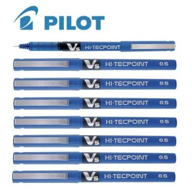 Imagem de Kit Com 8 Canetas Pilot Hi Tecpoint V5 Azul