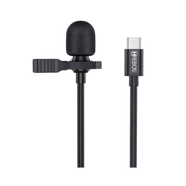 Imagem de Microfone De Lapela Hrebos Hd Type-c - If 031 Preto