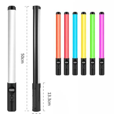 Imagem de Bastão de Luz LED RGB Premium 3000K-6000K com Tripé e Controle Remoto para Foto e Vídeo Youtuber