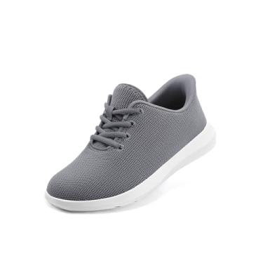 Imagem de Rihero Tênis de caminhada feminino, atlético, tênis de corrida, antiderrapante, leve, academia, casual, Cinza, 38