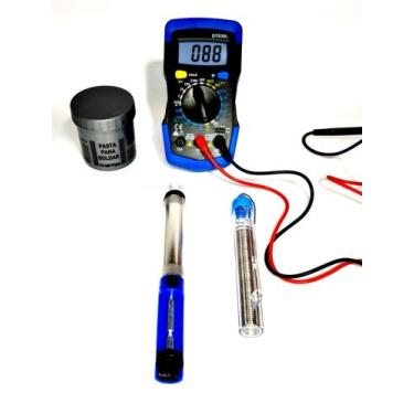 Imagem de Kit Multimetro Digital 830L Com Visor Lcd + Estanho + Pasta De Solda +