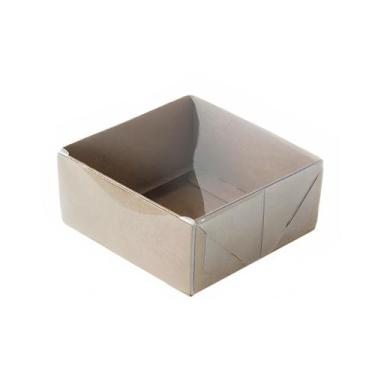 Imagem de Caixa Transparente de Acetato Kraft - Ref.CH-07 - 8,5X8,5X3,5 - 20 uni