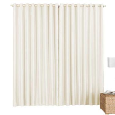 Imagem de Cortina Cor Palha 2 Folhas 8.10 x 3.00 Tecido 100% Black Out - ENTROU 