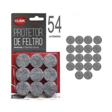 Imagem de Feltro Adesivo 54un protetor Cadeira Sofá Redondo 2,5cm - clink