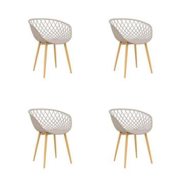 Imagem de Kit 4 Cadeiras Jantar Clarice Nude Polipropileno - Rivatti