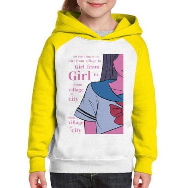 Imagem de Moletom Infantil Girl From Village To City - Foca na Moda, Branco, Ama