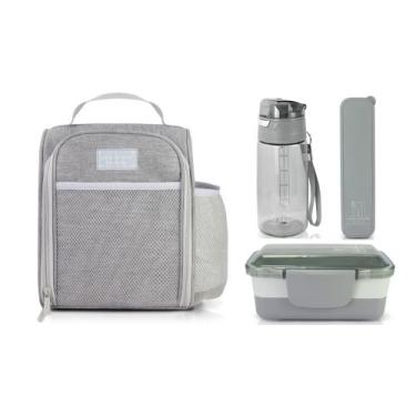 Imagem de Bolsa Térmica + Marmita + Garrafa + Porta Talher/ Joy - PGB, Cinza
