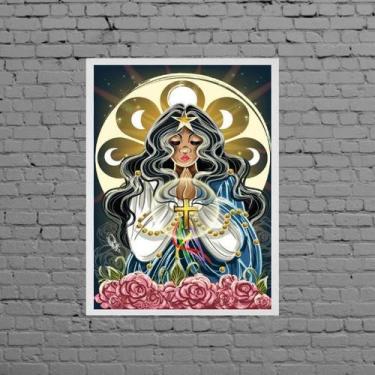 Imagem de Quadro Decorativo Santa Sara Kali 33x24cm - Quadros On-line, Madeira b