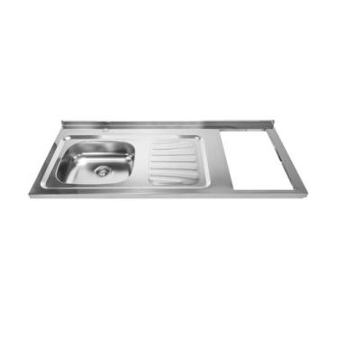 Imagem de Pia Mesa/Tampo em inox + furo para Cooktop Direito 120x56,7cm Solo