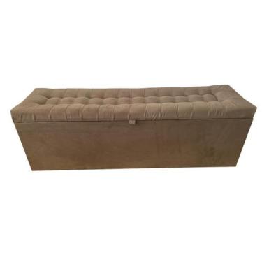Imagem de Recamier puff baú beira de cama  box padrão 1,38 cm - 100% mdf - marro