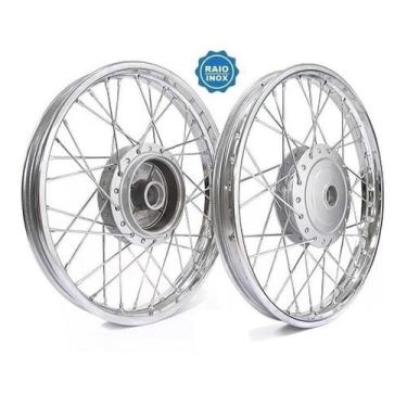 Imagem de Par Aro Roda Raio Inox Cg Fan 150 Titan 150 Start 160 Tambor - Tork / 