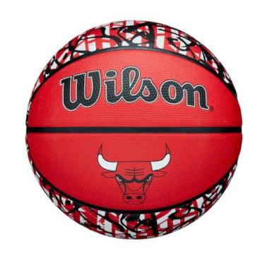 Imagem de Bola de Basquete Oficial Times NBA Team Graffiti 7 Outdoor Wilson, Bul