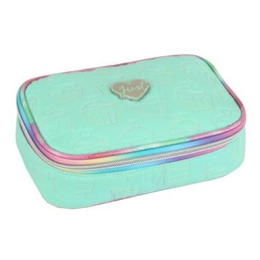Imagem de Estojo Escolar Box Bolsinha 100 Pens Menina Bordado Cupcake - Denlex, 