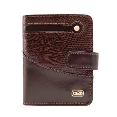 Imagem de Carteira Feminina de Couro com Ponteira Artlux 204, Cafe