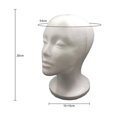 Imagem de Manequim De Isopor Feminino Porta Peruca E Prótese Capilar