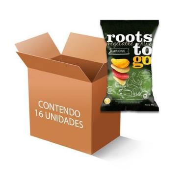 Imagem de Chips De Mandioca E Batatas-doces Roots to go contendo 16 unidades de 
