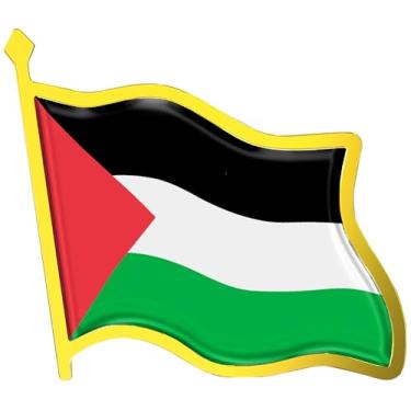 Imagem de Broche de lapela da bandeira da Palestina - Emblema nacional de metal esmaltado | Presentes de lembrança de viagem mundial para homens e mulheres | Broche patriótico com bandeira do país, pacote a
