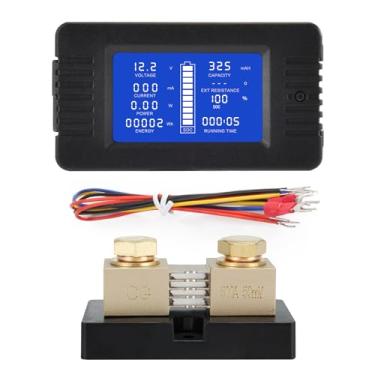 Imagem de CGELE Medidor de Monitor de Bateria Multifuncional Dc com Shunt, 0-200 V, 0-500 A, Display Lcd Multímetro Digital de Corrente Voltímetro Amperímetro para Carros Rv Solar, Amplamente Aplicado A Bateria