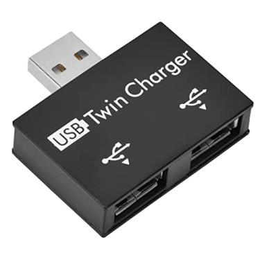 Imagem de Hub USB, Hub USB 2.0 Macho para 2 Portas USB Twin Charger Splitter Kit Conversor Adaptador USB Multiport Hub USB para Laptop Com Liga de Alumínio Material ABS para PC Laptop