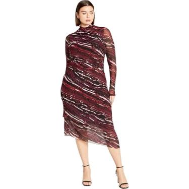 Imagem de CITY CHIC Vestido feminino plus size malha Miranda PRT, Mármore temperado, 25 Plus Size