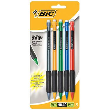 Imagem de BIC MPGP51-Blk Lapiseira Matic Grip, ponta média (0,7 mm), 5 lápis