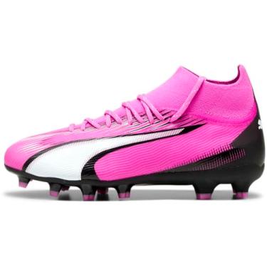 Imagem de PUMA Ultra Pro solo firme/solo artificial (criança pequena/criança grande), Rosa veneno/PUMA Branco/PUMA Preto, 16