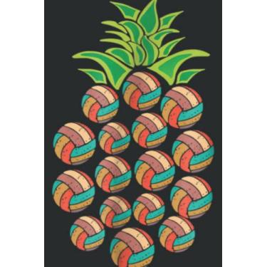 Imagem de Retro Volleyball Pineapple N Player College Gift: Daily Planner Notepads - To Do List with Priorities, Notes, Meals and Water Intake Tracker, 100 Pages
