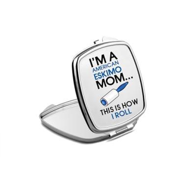 Imagem de SpreadPassion Espelho compacto American Eskimo Mom, espelho fotográfico I'm A American Eskimo Mom, espelho de maquiagem de viagem pequeno espelho portátil, espelho de bolso portátil, ideia de