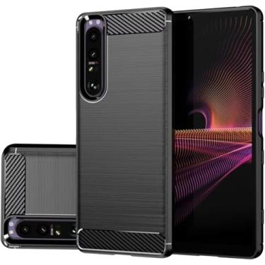 Imagem de Vavies Capa para Xperia 1 II, para Sony 1 II XQ-AT52, capa de fibra de carbono, capa fina e macia de TPU com absorção de choque, à prova de choque, capa de telefone para Sony Xperia 1 II preta