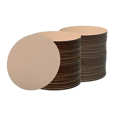 Imagem de Genérico, Kit 50 Chapas de Mdf Redondo 3mm para Porta Copos 10 cm de Diâmetro Cor:NATURAL;Tamanho:10CM