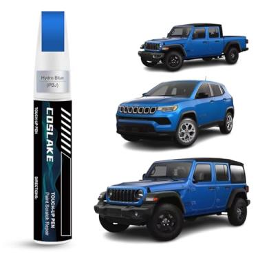 Imagem de COSLAKE Tinta de retoque de carro (Hydro Blue(PBJ)) para Jeep, kit de reparo de arranhões de pintura de carro, solução rápida e fácil de reparar, caneta removedor de arranhões 2 em 1 com cor matched