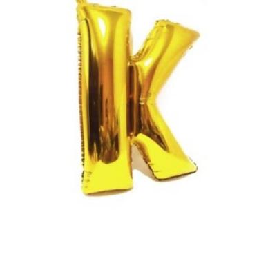 Imagem de Bexiga Balão Metalizado 16 Polegadas 40cm Dourado Letra K - PB Festas