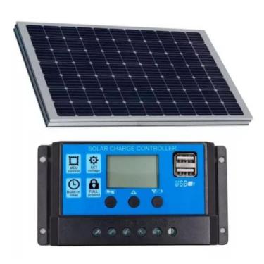 Imagem de Kit Painel Placa Solar 10w + Controlador Carga 12v - tectitan