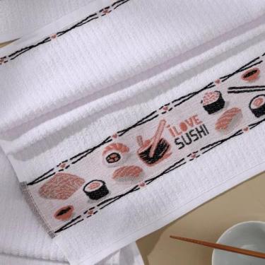 Imagem de Pano de Prato Gourmet Bella Cozinha 100% Algodão Tecido Macio Atoalhad