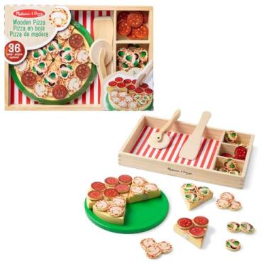 Imagem de SUNNY, Melissa & Doug, Comidinha de Brinquedo Madeira Festa da Pizza com 36 peças, Acima de 3 anos