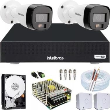 Imagem de Kit 2 Cameras Intelbras Full Color A Noite Dvr 4ch 1104c, SEM HD