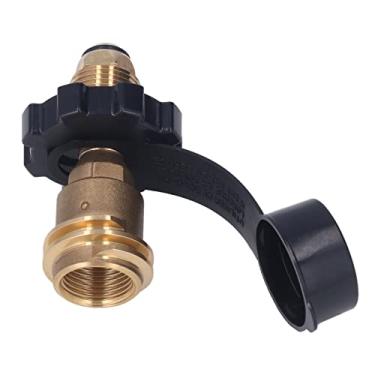 Imagem de Adaptador do Tanque de Gás, Adaptador de Propano Com Dispositivo de Segurança, Adaptador de Recarga de Latão para QCC1 Tipo 1, Pol Convertido Com Alça Preta, Adequada para