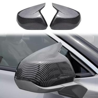 Imagem de XYHGM Capa de espelhos retrovisores ABS adequada para Ford Fusion Mondeo 2022 2023 2024 2025 Ox Horn Side Rear View Mirror Cover Side Rear View Guard Cover Acessórios exteriores 2PCS-(fibra de