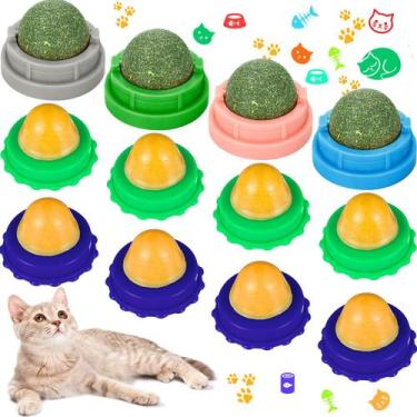 Imagem de 12 Bolinhas de Catnip Skylety para Gatos - Parede com Snacks